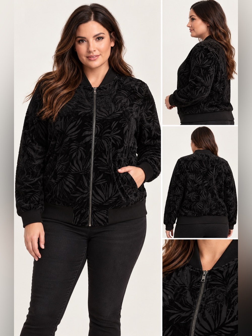 Torrid Burnout Velvet Bomber Jacket size 1X